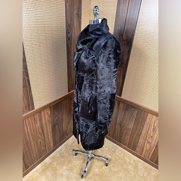 CASSIN NEW YORK JET BLACK RUSSIAN BROADTAIL FUR COAT JACKET SIZE SMALL - Picture 4 of 11